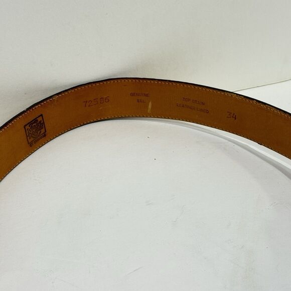 Vintage Western Tooled Leather Belt German Silver Horse Buckle Brown Size 34 - Picture 16 of 16